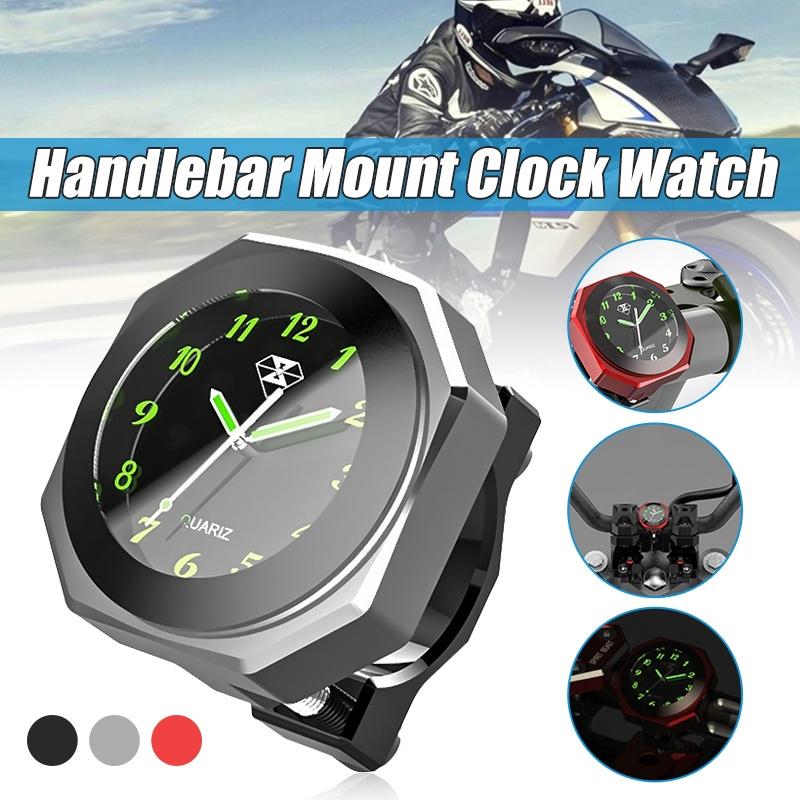 Waterproof 7//8/" 1/" Universal Motorcycle Motorbike Bike Handlebar Bar Mount Clock