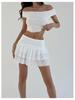 2024 European and American High Waist Lace Patchwork Ballet-Style Short Skirt
