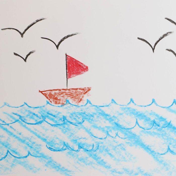 Seal of 48 Large Wax Crayons