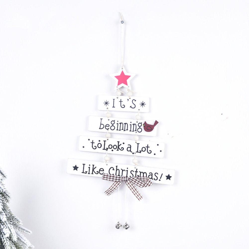 

Handmade Xmas Tree Ornaments Natural Wood Wooden Christmas Alphabet Board Party Props