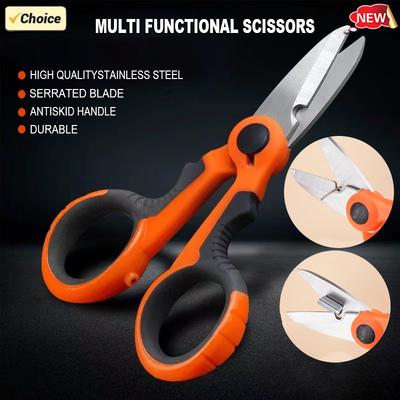 Nouveaux ciseaux de pêche en acier à haute teneur en carbone, ciseaux d'électricien, ciseaux ménagers pour dénuder les fils, outils de coupe pour tissus, papier, câbles