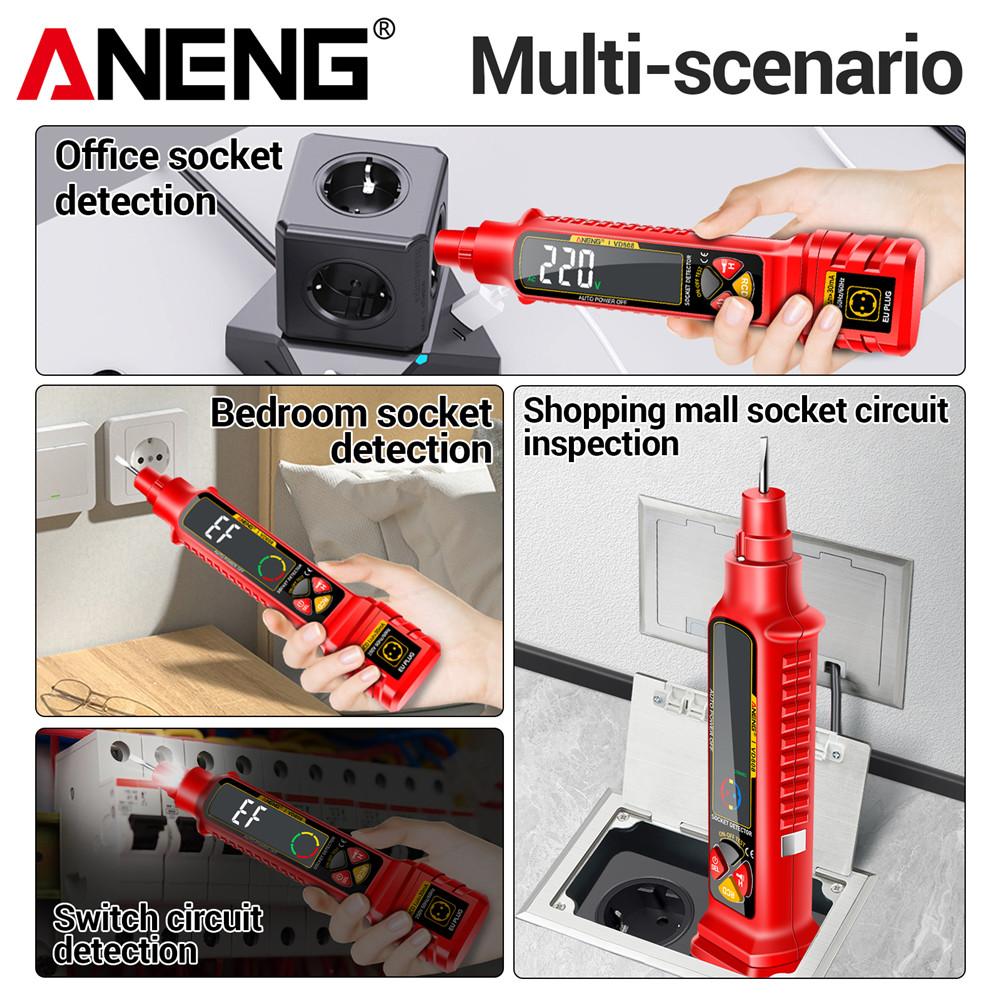 ANENG VD808 Circuit Breaker Finders AC Voltage Tester US/EU Plug  Leakage Polarity Leakage Tester Tools Socket Circuit Analyzer