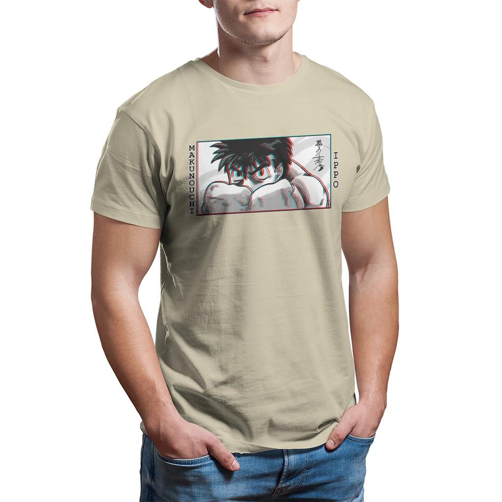 Novelty Makunouchi Ippo T-Shirt Men Round Neck 100% Cotton T Shirts Hajime No Ippo Anime Short Sleeve Tees Unique Clothes