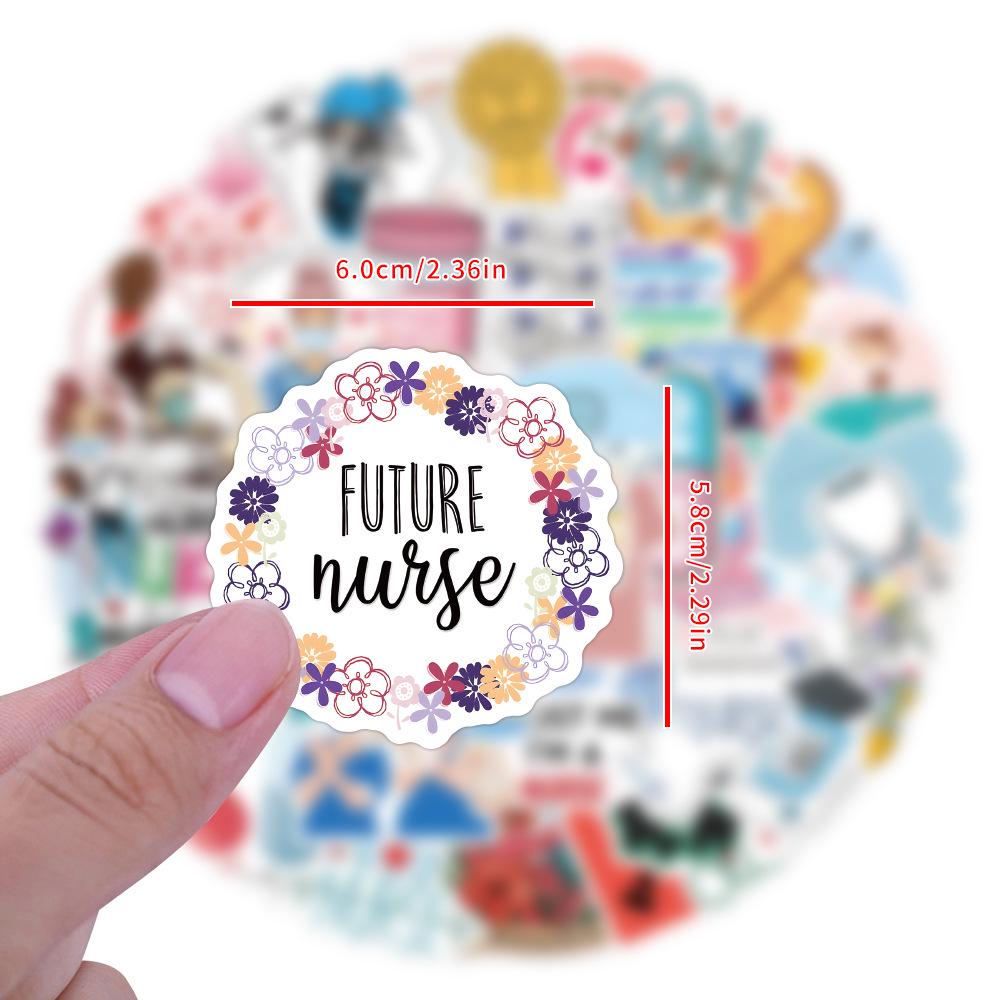 100 Waterproof Nurses' Day Stickers for Notebooks, Luggage & Water Bottles