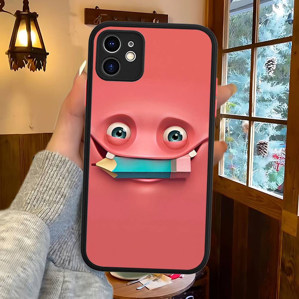 Funny Face Matte Translucent Phone Case For Iphone 16 ProMax 15 14 13 12 11 X XS PRO Plus