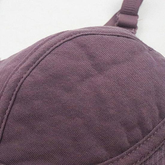 Women Solid Color Bra with Chest Pad No Steel Ring Traceless Breathable Underwear Non-slip Adjustable