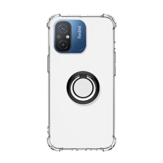 Ringständer klarer Fall für Redmi 12C 12 10C 10A 10X 9I 9C 9T 8A 7 6 Pro Halter Halterung Airbag stoßfest transparente weiche Silikon-Telefon-Rückseite