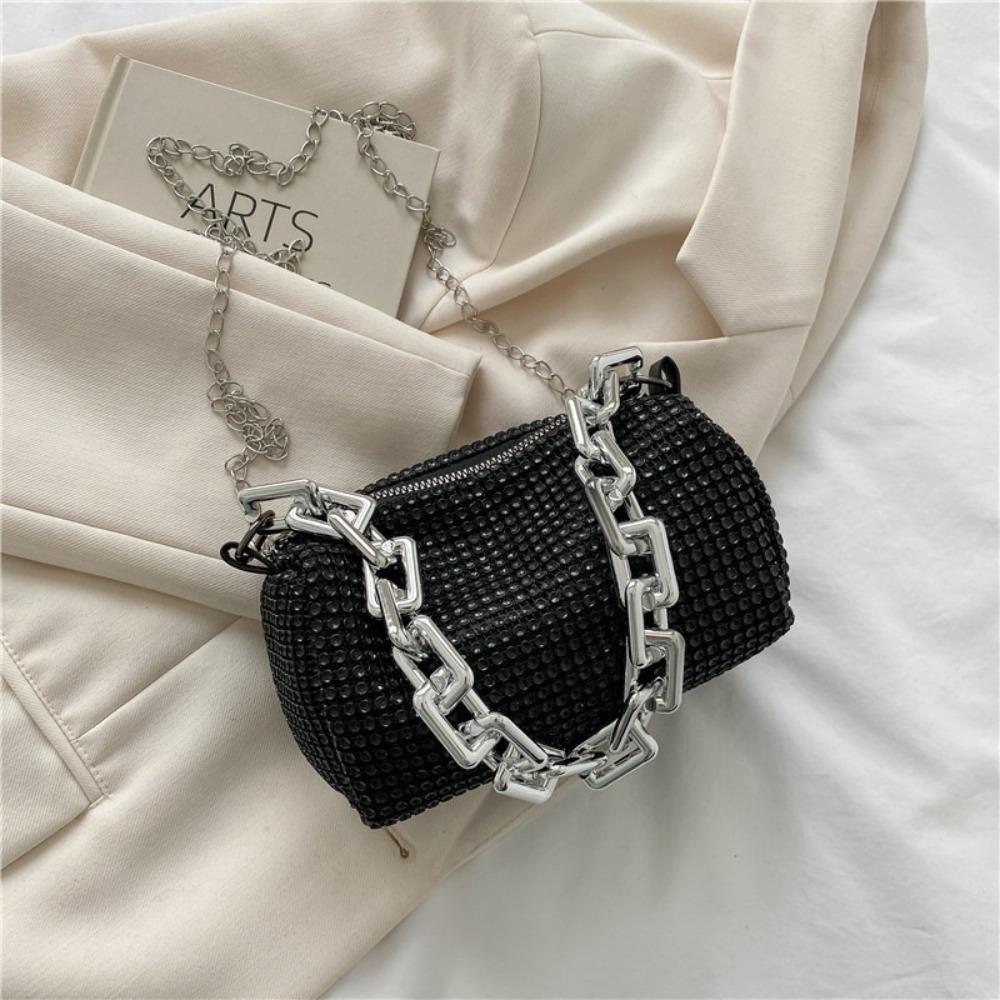 Large Capacity Small Square Bag Chain Women Shoulder Bag Classic Rhinestone Handbag  Girl