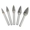 5 Piece Double Edged Carbide   File Set, 6mm Shank Cemented Carbide Burrs for Aviation Automotive   Grinding