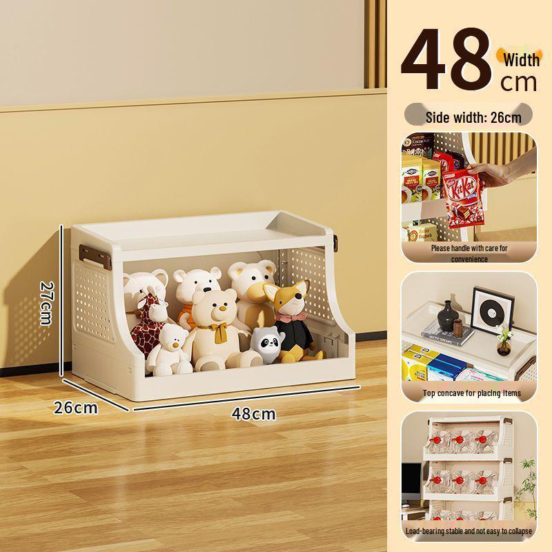 

Багатошарова складана книжкова шафа на колесах - з подвійними дверима, вологостійка, великої місткості, не потребує збирання. 48cm wide, white doors