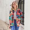 Women's Button Down Prints Shirt Long Sleeve Shirt Business Work Tops Casual With Pockets Jacket