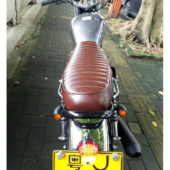 64cm University Retro Motorcycle Waterproof Leather Cafe Racer Vintage Gel Flat Cushion Seat Saddle