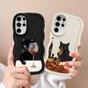 Slightly Drunk Cat Soft Phone Cover Case for Samsung Galaxy S23 Plus S24 S25 S21 A25 A26 S20 FE S22 Ultra A55 A24 A36 A54 A34