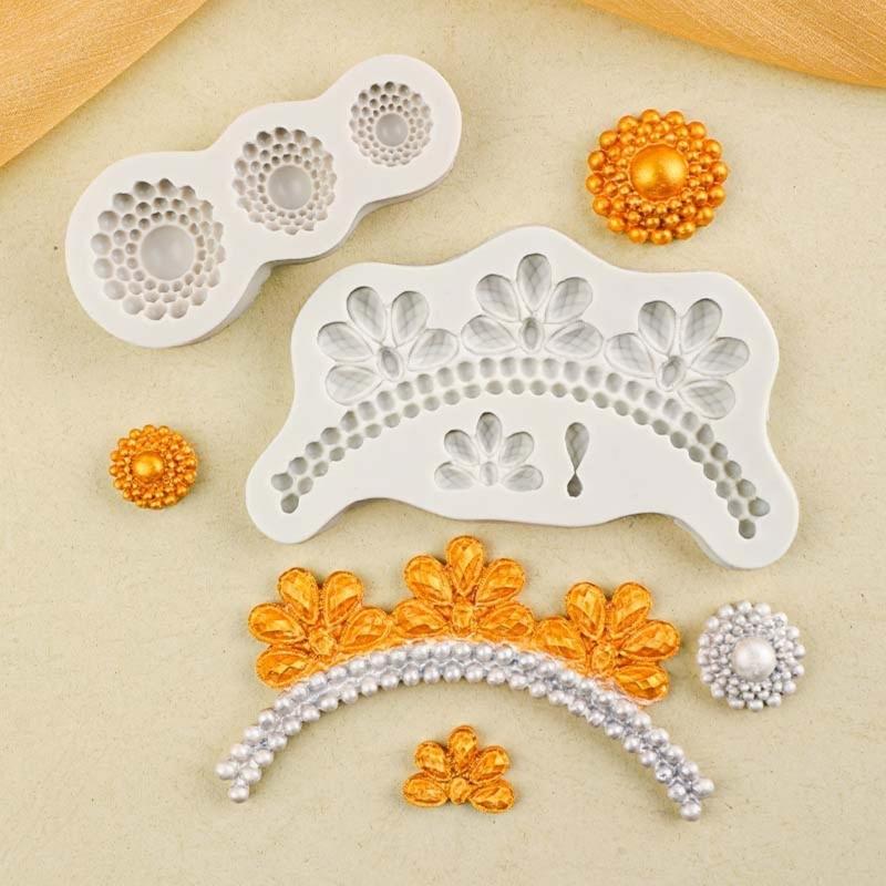 Food Grades Silicone Jewelry Shape Molds For Wedding Birthday Cakes Toppers Crafting Detachable Baking Accessories