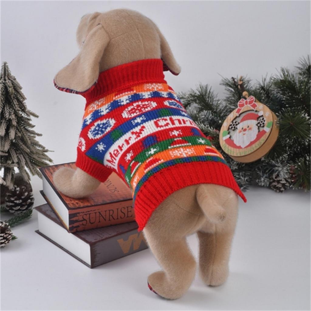 Christmas Dog Jumper Winter Knitted Thick Xmas Cute Dog Sweater Costume Outfit Soft Warm Coats For Small Medium Dogs