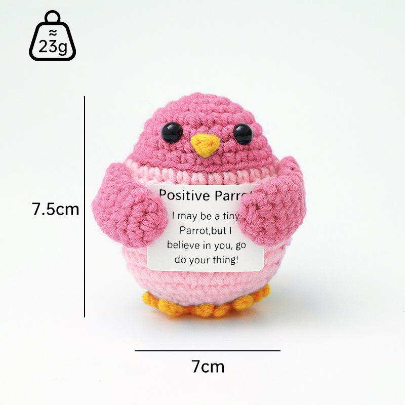 Positive Crochet Dog Doll With Affirmation Card Home Room Decoration Funny Handmade Plush Wool Doll Ornaments Christmas Gifts