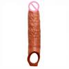 Huge Size Long Penis Sleeve Penis Extender Realistic Dildo Shaped Cock Enlargement Extension Condom