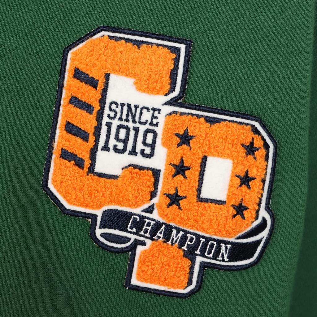 Sweatshirt Kids Long Sleeve Round Neck Cotton Loose Fit Graphic Logo Print Crew Neck Sweatshirt Boys Casual Dark Green [Champion] 100% CK-Y007
