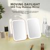 LED Touch Screen Makeup Mirror Folding Mirror Lighted Makeup Mirror 3 Colors Light Modes USB Rechargeable Cosmetic Mirror Tools