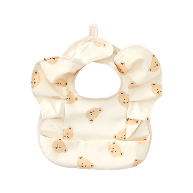 Niedliches Lätzchen in Form einer fliegenden Ärmel mit wasserdichter Schicht, verstellbares Spucktuch für Baby 6-36 Monate
