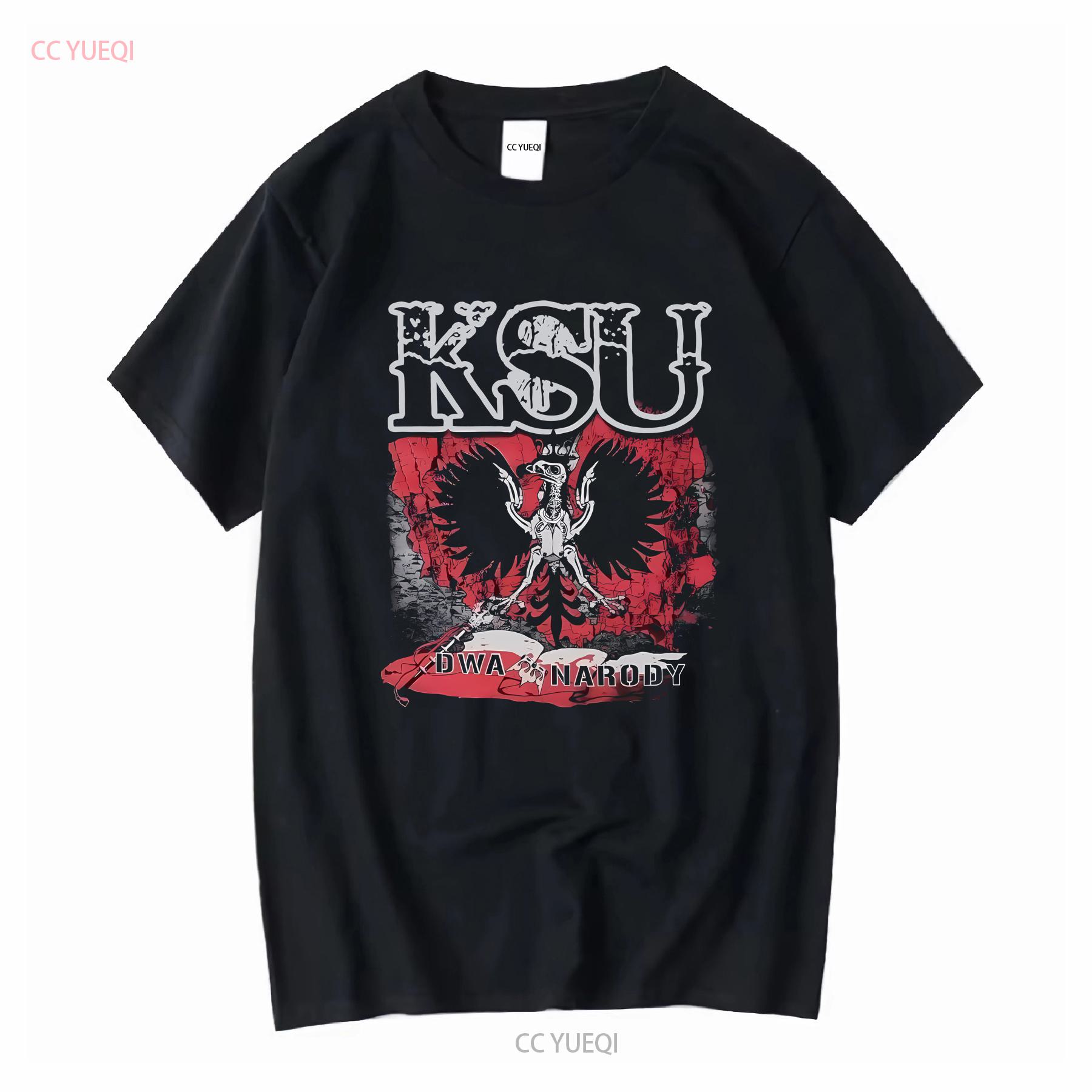 

KSU DWA Narody WRB shirt size LARGE band group music polish punk rock vintage Washed fashion homme Casual designer clothes 4XL