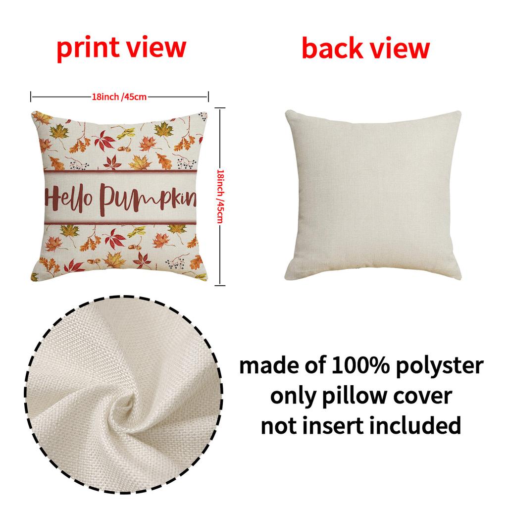 Pillow Cover Autumn Maple Leaf Linen Print Home Living Room Decoration Pillow Cover Bedroom Cushion Cover