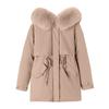 Women's Casual Warm Versatile Large Collar Solid Color Thickened Cotton Coat Jacket