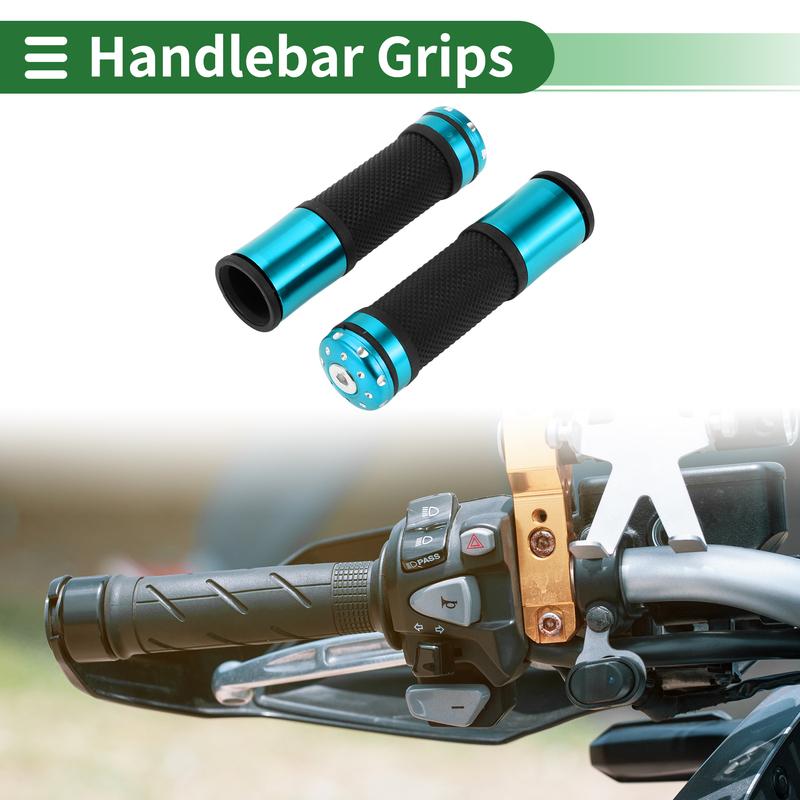 Motoforti Universal Motorcycle Hand Grips Cover Rubber Aluminum Alloy Handlebar Grips for Motorcycle Scooter Bicycle ATV 1 Pair