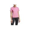 Adidas Slim Striped Letter Logo Print Round Neck Short Sleeve T-Shirt Women Tops Pink IL4128