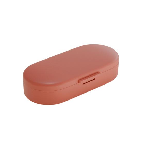 

Pill Box with Independent Compartments Pill Organizer Silicone Ring Moisture Proof Travel Case for Morning Noon Evening Small оранжевый