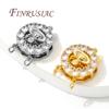 18K Gold Plated Brass with Zircon Round Clasps For Jewelry Locks For Bracelets,Safety Clasps Accessories DIY Necklace Findings