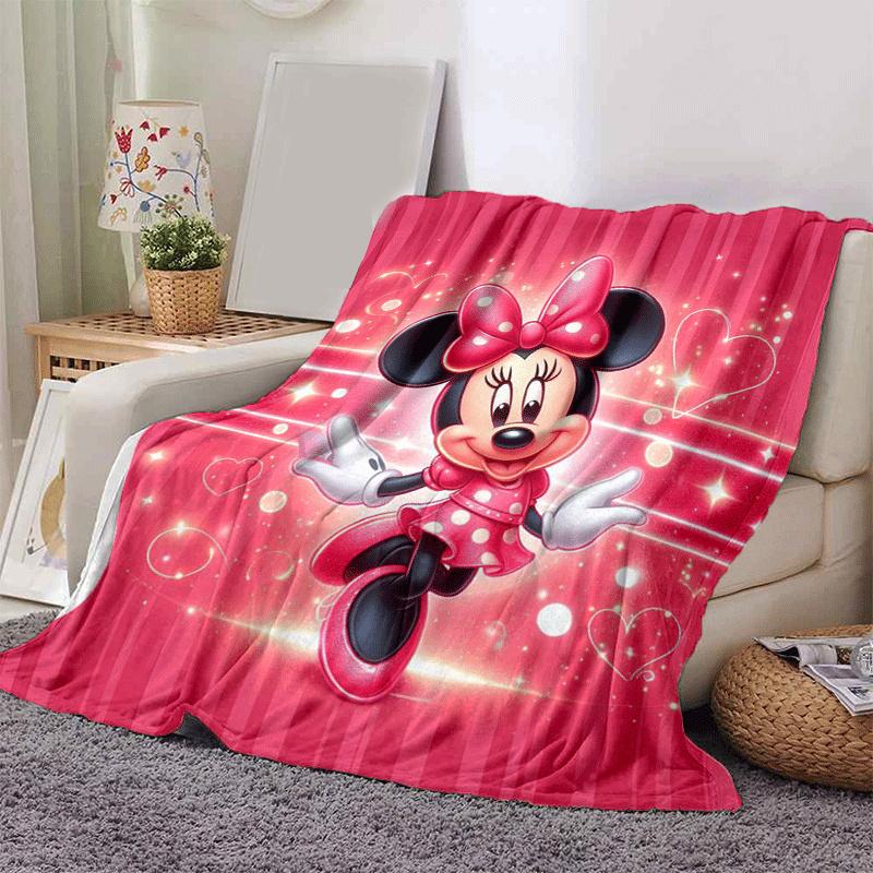 1pc Minnie Printing Blanket - Soft, All-Season Throw for Office Blanket, Car, Travel