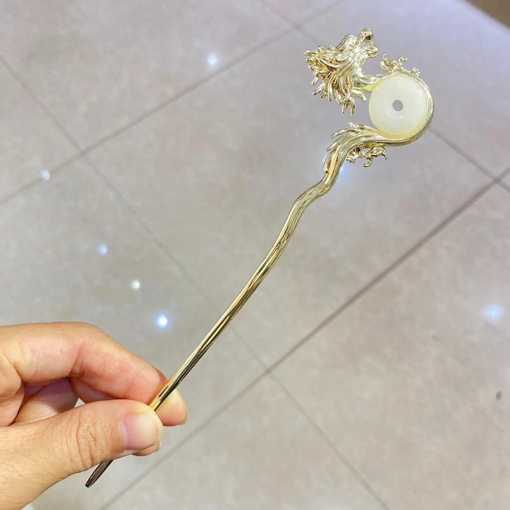 Vintage Hårnål med Tofsar: Elegant huvudbonad inspirerad av Hanfu