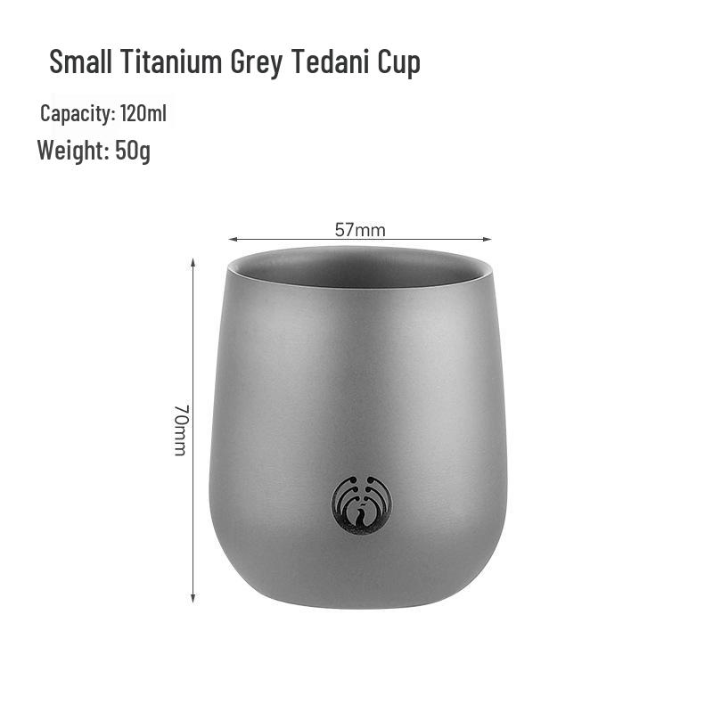 Pure Titanium Double-Layer Coffee Cup: Stylish, Portable, and High-Quality for Home or Outdoor Use.