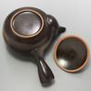 Mino ware large teapot with ample pouring capacity (approx. 400ml), suitable for 2-3 people, Bizen-style, brown, plain ceramic, made in Japan. (500-38