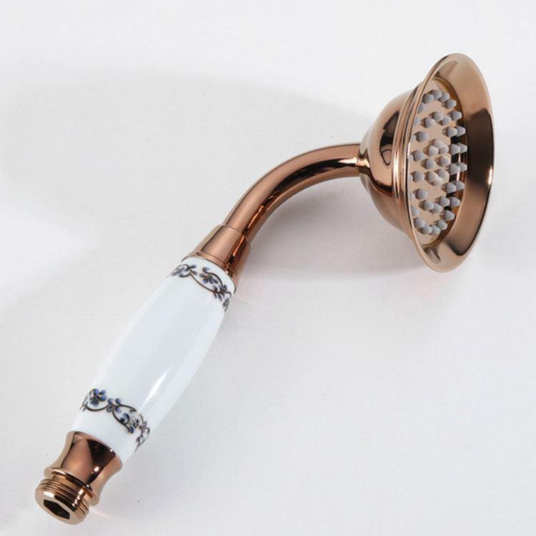 Rose Gold Stainless Steel European-Style Handheld Shower Head with Antique Black Finish