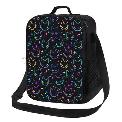 Cabeças de Gato Coloridas com Olhos Brilhantes Lancheira Reutilizável À Prova de Vazamentos Congelável Isolada Cooler Lancheira para Meninos Meninas Para Escola