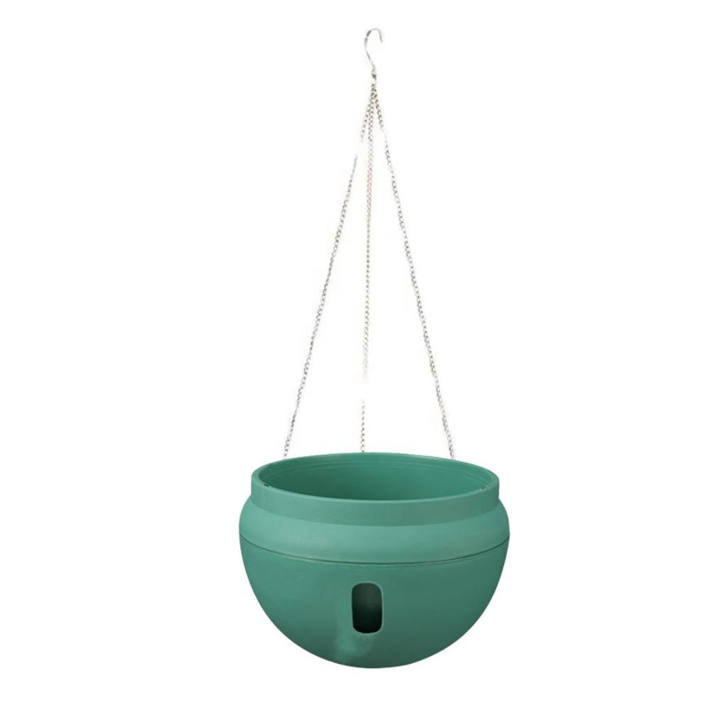 Self Absorbing Water Bowl-Shaped Flower Pot Detachable Plant Hanging Basket Climbing Houseplants Diameter 7.09 in зелёный