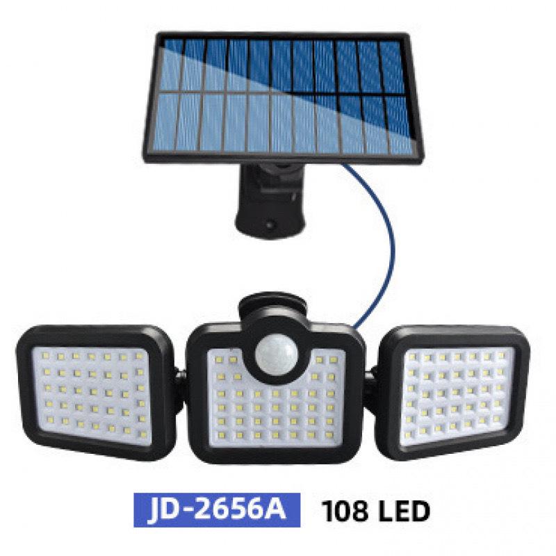 Three-Head LED Solar Motion Sensor Outdoor Wall Light, Waterproof for Garden, Courtyard, Fence, and Home Lighting.