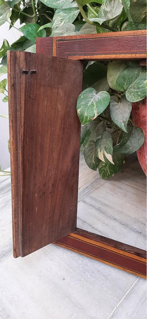 Hand Painted Indian King Jharokha: Vintage Wooden Wall Hanging