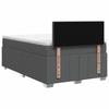 Box Spring Bed with Mattress Dark Gray 120 X 190 Cm Fabric