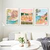 Santorini Zitronen Kaffeeblumen Abstrakte Landschaft Poster und Drucke Wandkunst Leinwandgemälde Bilder Für Wohnzimmer Heimdeko
