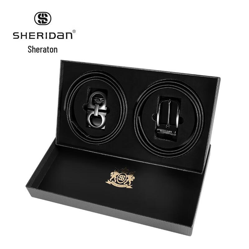 Подарочный набор из 2 кожаных ремней Sheraton для мужчин 110cm