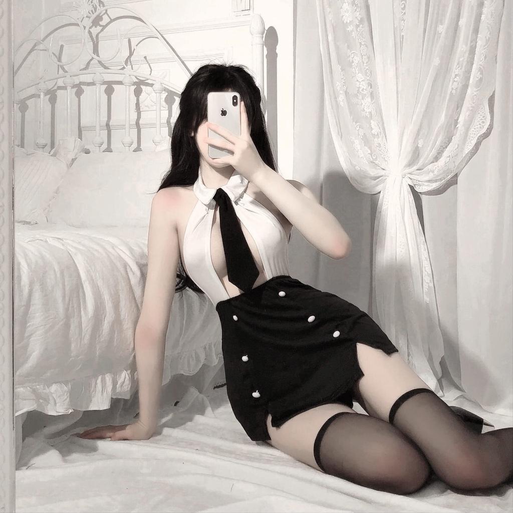 Stewardess Sexy Mini Tight Showing Office Female Cabin Attendant Open Showing Showing One Size Fits Most Costume [Baioretto] Cosplay, Uniform,