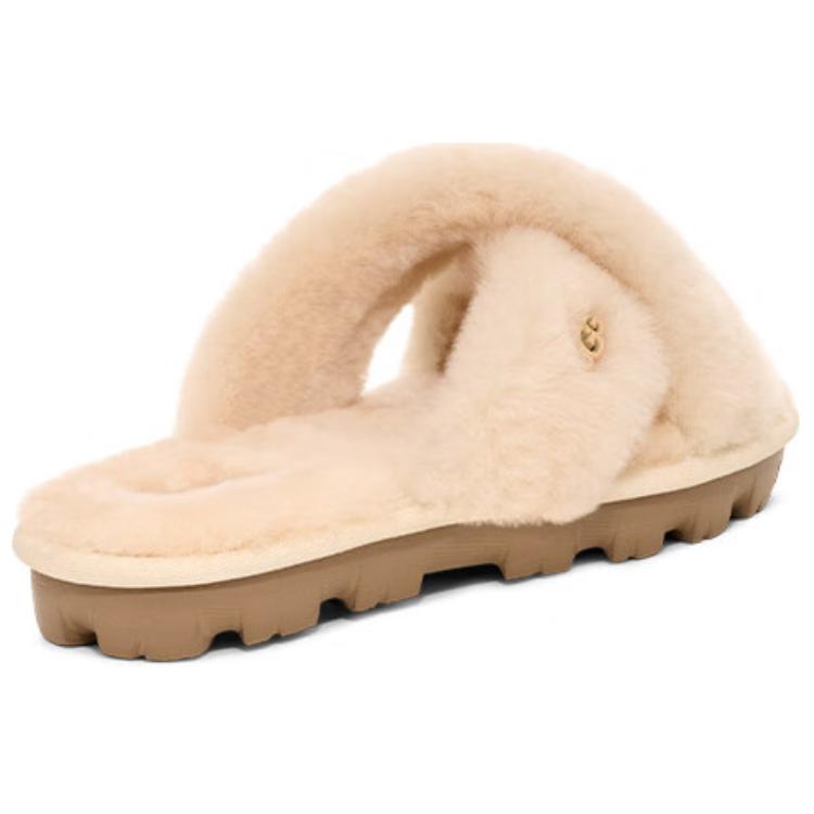 UGG Fluff Fashionable Minimalist Comfortable Slip-On Sandals Women Sandals Beige 1107955-NAT
