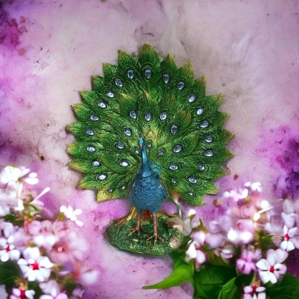Dancing Peacock Showpieces for Home Decor Items for Home Decor Items (13.5cm * 12.5cm) Showpiece for Living Room
