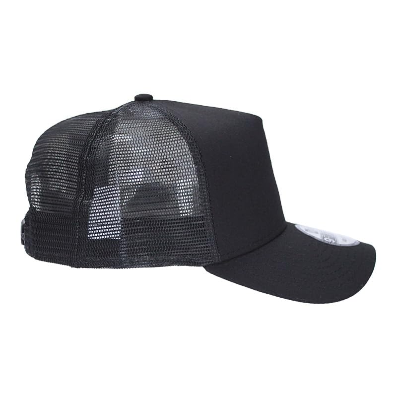 New Era Cap 9FORTY Mesh Baseball Cap Side Logo Plain Black NE205