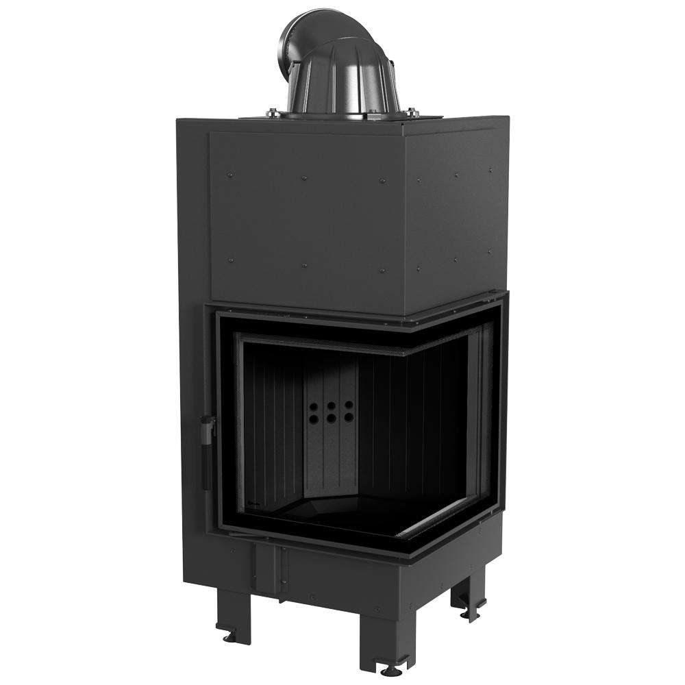 Steel fireplace KRATKI MBN right 8 kW Ø 200 black thermotec