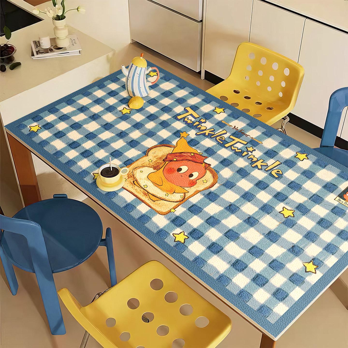 Star Character Heat-Resistant Waterproof Table Mat - Cute Leather Desktop Protector 60x120cm