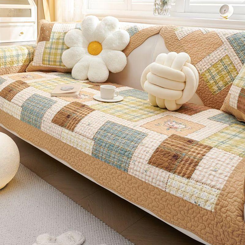 

Нескользящая Хлопковая Минималистичная Подушка для Дивана с Сердцем, Выстиранная Plaid Pillowcase 45*45 (excluding pillow core)